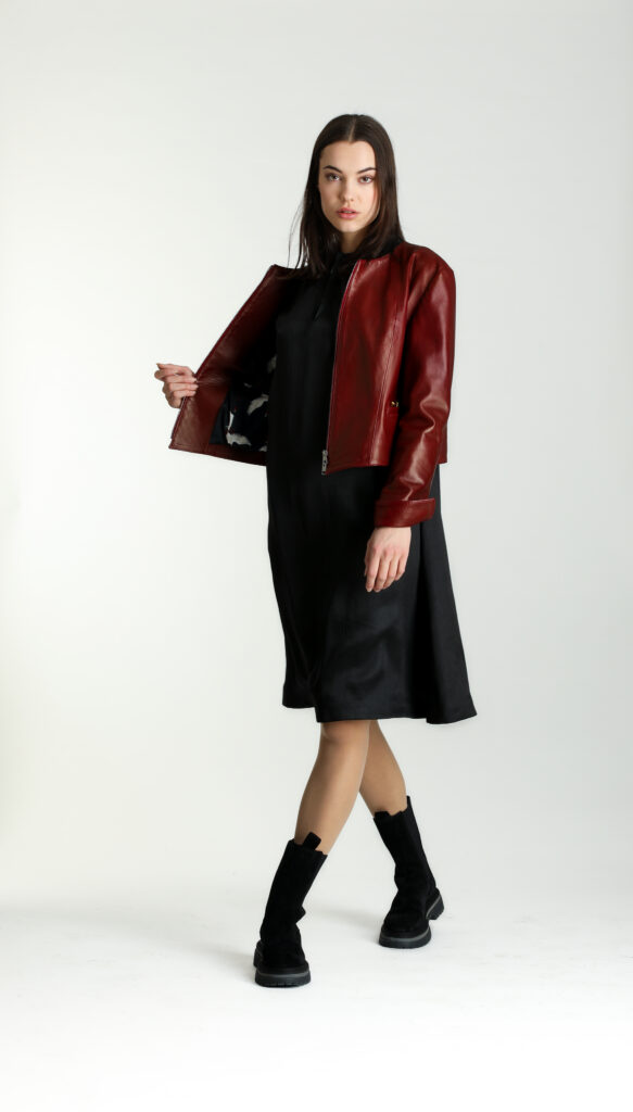 LEDERJACKE  ROT